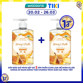 Kem Rửa Tay Watsons Love My Skin Honey Milk Scented Cream Hand Wash 500ml