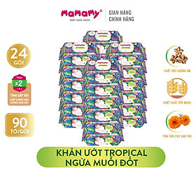 Khăn ướt Mamamy Tropical Premium tinh dầu cúc vạn thọ không mùi