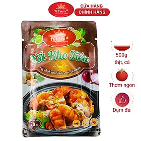 Xốt kho tiêu Titom gói 70g gia vị kho hoàn chỉnh dùng kho cá thịt