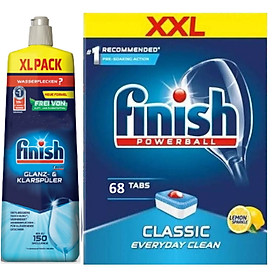Combo Viên rửa bát Finish 68 viên+Nước làm bóng finish 800ml dùng cho máy rửa bát