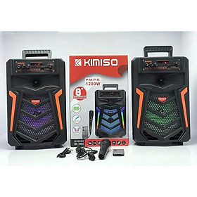 Mua Loa Di Động Bluetooth KARAOKE KIMISO QS-7802 (Bass 8   Tặng kèm micro dây)