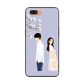 Ốp Lưng Dành Cho Oppo A12e mẫu Cặp Đôi Nền Tím - Hàng Chính Hãng