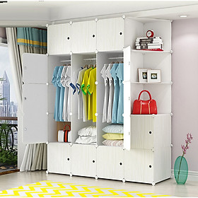 Mua tủ nhựa lắp ghép 20 ô màu trắng vân gỗ  3 xéo  3 treo