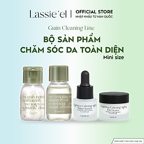 Bộ skincare 4 sản phẩm mini Lassie'el chiết xuất từ thiên nhiên ngăn ngừa lão hóa cấp ẩm trắng sáng toàn diện