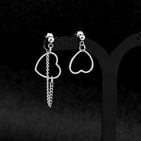 Khuyên tai bông tai trái tim bất đối xứng