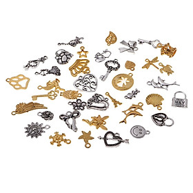 40x Vintage Mixed Alloy Charms Pendants DIY Jewelry Craft Making Accessories