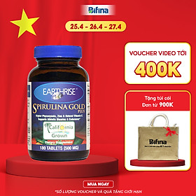 Tảo Mặt Trời Earthrise Spirulina Gold Plus - Tăng cân chắc khỏe từ hệ cơ, an toàn tự nhiên, nhập khẩu nguyên hộp - Lọ 360 viên