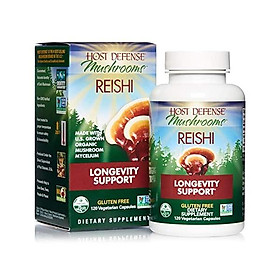 Host Defense, Reishi Capsules, Supports General Wellness and Vitality, Daily Mushroom Mycelium Supplement, USDA Organic, Gluten Free, 120...