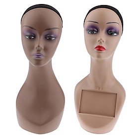 2x Female Mannequin Manikin Head Model Wig Cap Jewelry Display Holder Stand