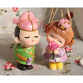 Bộ 02 tượng chu mỏ - ôm hoa cực cute size 7cm