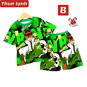 Set đồ đồ bộ bé trai hình Ben từ 10-55kg - Vải thun lạnh -Kiến Lửa - B ben xanh lá - 14