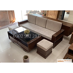 Bộ bàn ghế phòng khách sofa 4 món gỗ sồi G10