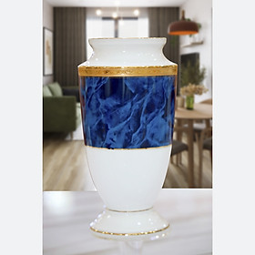 Mua Bình hoa sứ cao cấp Noritake M165/T91875K  màu xanh da trời  mạ vàng  cao 23cm - Hàng chính hãng