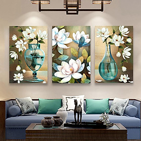 Set 3 tranh Canvas Bình Hoa 40x60 cm