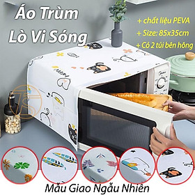 Áo Trùm Lò Vi Sóng PEVA Chống Bụi, Chống Thấm Nước Có Túi Đựng Đồ 2 Bên 85x35cm