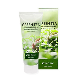 Gel tẩy da chết mặt 3W Clinic Moisture Peeling Gel - Green Tea 180ml 