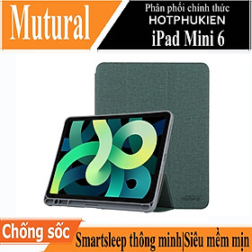 Case bao da chống sốc canvas cho iPad Mini 6 hiệu Mutural Yashi Series trang bị ngăn đựng bút, thiết kế tản nhiệt, hỗ trợ smartsleep - hàng nhập khẩu