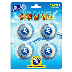 Vỉ 4 viên tẩy xanh bồn cầu, toilet công nghệ X2 Mr.Fresh Hàn Quốc