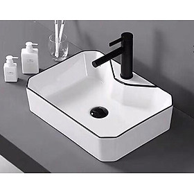 Mua CHẬU RỬA MẶT TRẮNG VIỀN ĐEN GRVL 326