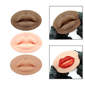 3x 5D Silicone Lips Practice Permanent Soft for Beginners Piercing Practice