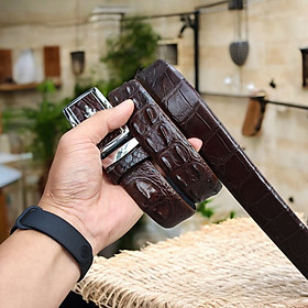 Dây nịt nam gai lưng cá sấu LIỀN NGUYÊN CON N24N1 (Mặt trắng)