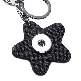 Key Chain Cute Pentagram Key Ring for Decorating Car Keys, Home Keys, Bag Purse Decoration, Easy To Find, 5 Color Choices (PU+Alloy)