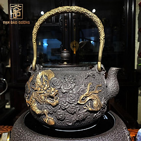 Mua Bộ bếp ấm gang đun nước Tetsubin đắp rồng nổi uy phong Vạn bảo Đường - VBD018