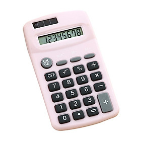 Mini Cute Calculator 8 Digits Display Solar & Battery Dual Power Portable Electronics Calculator Accounting Tool for