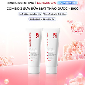 Combo 2 tuýp Sữa rửa mặt Sắc Ngọc Khang 100g giúp làm sạch bã nhờn, bụi bẩn cho da