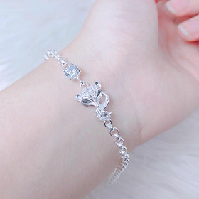 Lắc tay bạc mặt hồ ly ms115