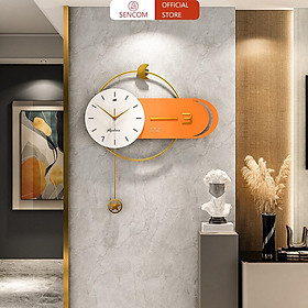 Mua Đồng hồ treo tường phòng khách độc đáo SENCOM  đồng hồ trang trí decor phong cách Bắc Âu - JT2127G-54