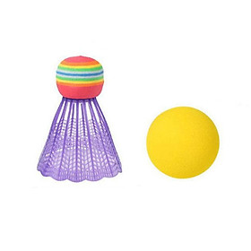 Kids Badminton and Tennis Play Set with Easy to Grip Colorful Rackets, Beach Garden Outdoor Sports Play Game Toys Gifts
