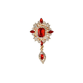 Crystal Rhinestone Angle Tears Red Gemstone Brooch Pin Wedding Bridal Gift