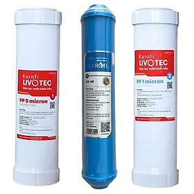 Mua Combo Bộ 3 Lõi Lọc Nước Thô 1 2 3 Dành Cho Máy Lọc Nước Karofi Livotec 611 - Hàng Chính Hãng