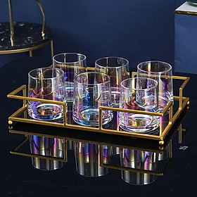 Mua SET BÌNH CỐC THỦY TINH KÈM KHAY DECOR | BỘ BÌNH CỐC THỦY TINH KÈM KHAY SANG CHẢNH DECOR PHONG CÁCH SCANDINAVIA NÚM GỖ