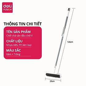 Mua Chổi Chà Sàn Nhà Tắm Kết Hợp Gạt Nước Đầu Chữ V Deli - Chổi Cọ Sàn Đa Năng 2 Đầu Chổi Kèm Gạt Nước Làm Sạch Mọi Góc Bẩn