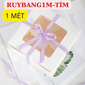 Ruy Băng Caro Trang Trí Hộp Quà Bánh Phụ Kiện Tóc May Mặc Handmade RỘNG 1 CM CUỘN 1 MÉT – RUYBANG1M