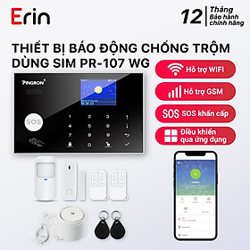 Hình ảnh Thiết bị chống trộm dùng sim chuông báo động chống trộm PINGRON PR-107WG - Báo động qua điện thoại và có hỗ trợ wifi, điều khiển trên ứng dụng