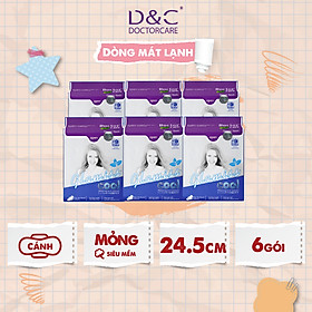 Combo 6 Băng vệ sinh thảo dược Glamiss Cool BVS ban ngày 24cm siêu khô thoáng cả ngày dài