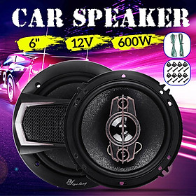 2Pcs 12V 6 Inch 600 Watt 4-Way Car Audio Speaker Coaxial SubWoofer Stereo Horn