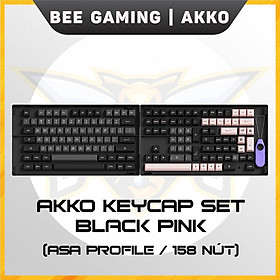 Mua Bộ keycap chính hãng aAKKO - Black Pink (PBT DoubleShot / ASA profile / 158 nút)