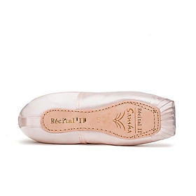 Giày sansha ballet pointe "thì thầm" ngón chân lặng lẽ Shank Girls nữ đào tạo giày khiêu vũ với ruy băng gel toe pad 2022sp Color: Pink Shoe Size: 11