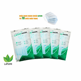 COMBO5 GÓI Khẩu Trang Y Tế 4 Lớp Kháng Khuẩn LOGO Chính Hãng 10 Chiếc Túi