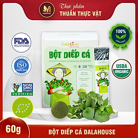 Bột Diếp Cá Hữu Cơ Nguyên Chất Sấy Lạnh Dalahouse - Bột Uống Detox, Thải Độc Gan, Hỗ Trợ Tiêu Hóa, Ngừa Táo Bón, Hạ Sốt Cho Trẻ Nhỏ, Ngăn Ngừa Thoái Hóa Điểm Vàng, Sỏi Thận, Trĩ, Rối Loạn Kinh Nguyệt, Bảo Vệ Phổi, Chữa Ho, Sáng Da, Tiêu Viêm, Giảm Mụn