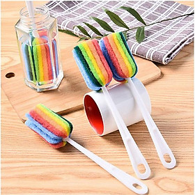 Mua Cây Cọ Rửa Ly Cốc Bình Nước 7 Màu Cán Dài Chắc Chắn Dễ Sử Dụng - Cọ rửa bình sữa bằng xốp 7 màu