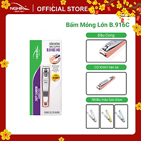 Hình ảnh Bấm Móng Tay Thép Carbon Chuyên Dụng KỀM NGHĨA B.916C - Lưỡi Cong (Loại Lớn)