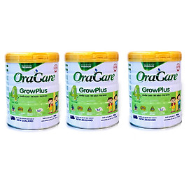 Combo 3 lon sữa OraCare Growplus lon 900g - Giúp phát triển chiều cao, Trí não, Thị giác, dành cho trẻ từ 1-10 tuổi