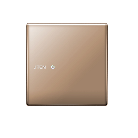 Mua Công tắc vuông Uten - Công Tắc đơn 2 Chiều Uten Z9 mặt kính màu gold màu ghi