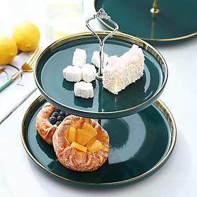 Khay sứ tròn tầng lục ngọc bảo sang chảnh