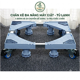 Kê chân tủ lạnh máy giặt có 8 trụ 4 bánh đôi